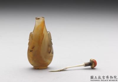 图片[2]-Agate snuff bottle with beast-head shoulder-ring design, Qing dynasty, 18th century-China Archive